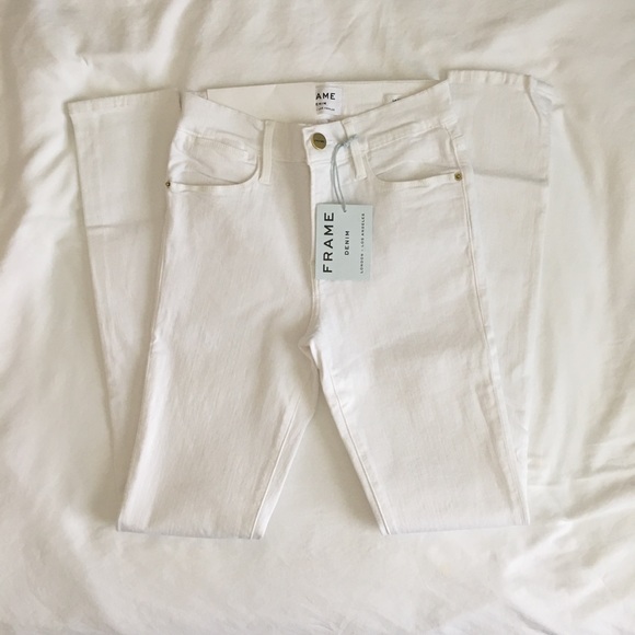 FRAME Le High Skinny white denim - NWT - Picture 2 of 7
